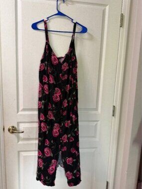 Torrid corset back black floral dress